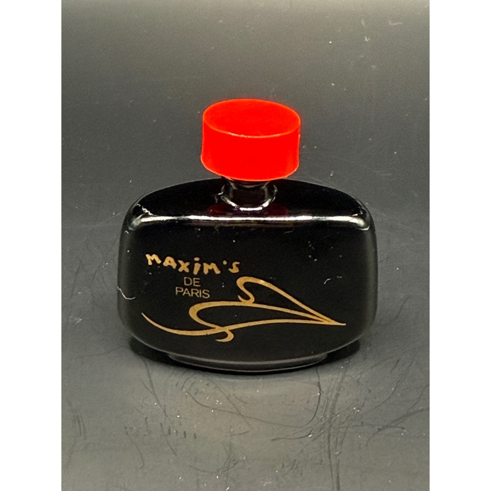 Maxims de Paris Vintage Parfum 0.14 oz Miniature Black Glass Bottle‎ Made France